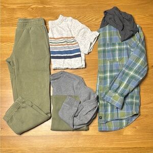 Casual Green and Gray Clothing Set